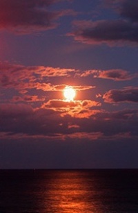 Full Moon at sunset