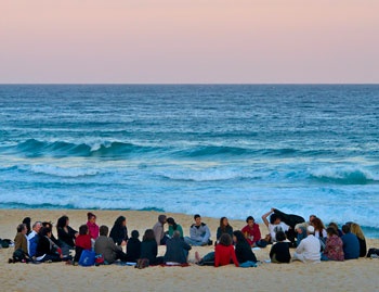 Kabbalah chanting at the beach